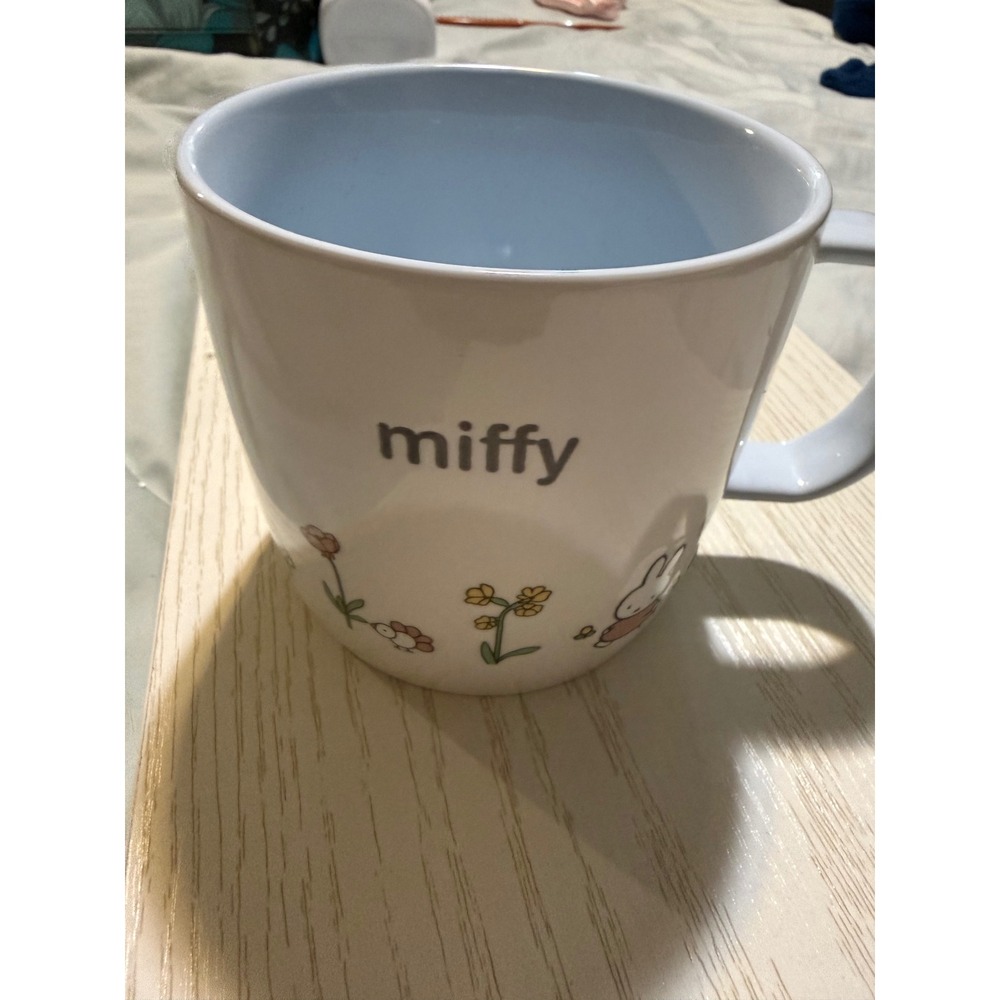 Miffy by Magenta Ceramic Coffee Mug White Blue Interior Floral Bunny Design